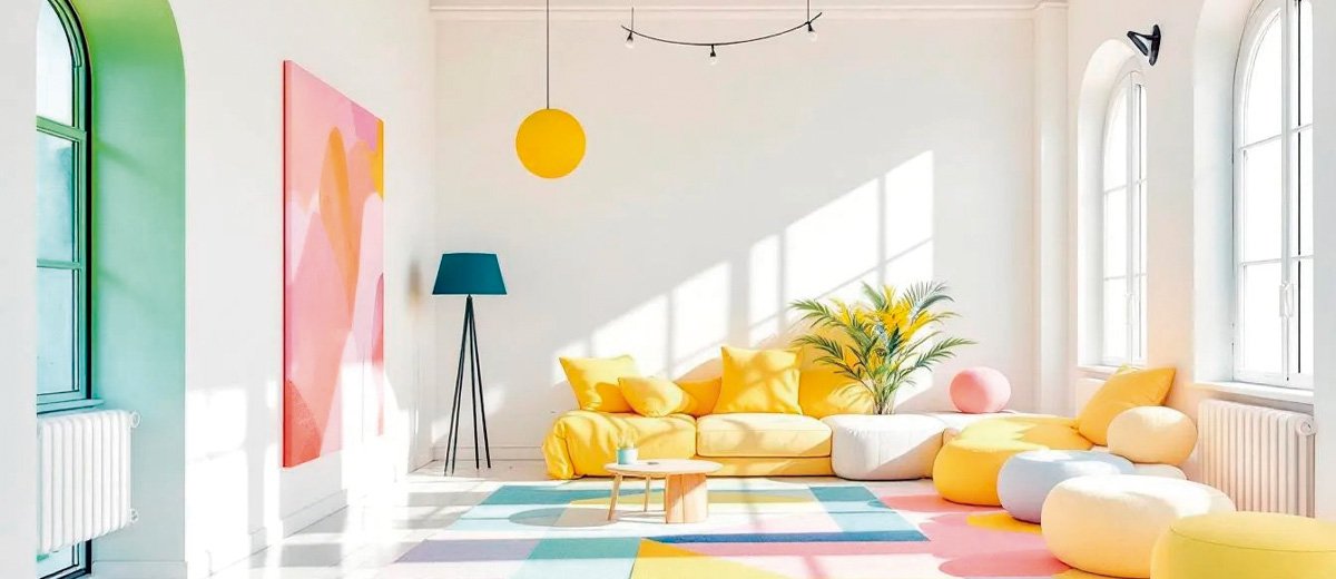 Salón recién pintado con paredes lisas blanco cálido en vivienda de Pontevedra